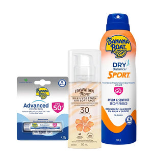 Banana Boat Pack Verano Sport Protector+Locion+Lip