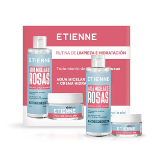 Etienne Set Agua Micelar 250ml + Crema Rosas Dia 50ml