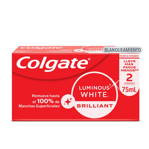 Colgate Pasta Dental Luminous White Brillian 2x75g