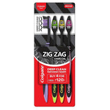 Colgate Cepillo Dental ZigZag Carbon Medio Pack x4