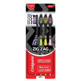 Colgate Cepillo Dental ZigZag Carbon Soft Pack x4