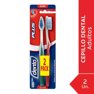 Dento Cepillos Dentales Plus Pack x2 Duro