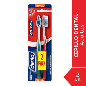 Dento Cepillos Dentales Plus Pack x2 Medio