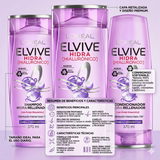 Elvive Pack 3 Shampoo Hidra Hialurónico (370ml c/u) - Hidratación Profunda 72h y Cabello Ligero
