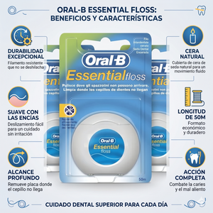 Oral-B Pack 3 Hilo Dental Con Cera (50 Metros c/u) - Deslizamiento Suave y Limpieza sin Esfuerzo