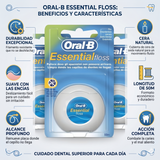 Oral-B Pack 3 Hilo Dental Con Cera (50 Metros c/u) - Deslizamiento Suave y Limpieza sin Esfuerzo