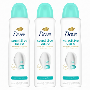 Dove Pack 3 Desodorante Spray Mujer Sensitive (150ml c/u) - Cuidado Hipoalergénico y Protección Sin Irritación