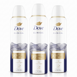 Dove Pack 3 Desodorante Clinical Spray Original (150ml c/u) - Máxima Protección y Cuidado Superior