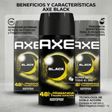 Axe Pack 3 Desodorante Body Spray Black (150ml c/u) - Elegancia Sutil y Protección 48h