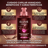 Elvive Pack 3 Crema para Peinar Anticaída Aminexil (300ml c/u) - Escudo Anti-Quiebre y Desenredo Fácil