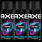 Axe Pack 3 Desodorante Body Spray Marine (150ml c/u) - Frescura Oceánica y Protección 48h