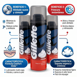 Gillette Pack 3 Espuma de Afeitar Clásica (200ml c/u) - Afeitado Tradicional y Confort Diario