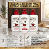 Elvive Pack 3 Crema para Peinar Reparación Total 5 (300ml c/u) - Reparación Integral y Protección Diaria