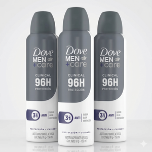 Dove Men+Care Pack 3 Desodorante Clinical Spray (150ml c/u) - Máxima Protección y Tecnología Anti-Irritación