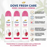 Dove Pack 3 Desodorante Spray Mujer Granada y Verbena (150ml c/u) - Frescura Vibrante y Protección 72h