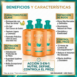 Elvive Pack 3 Crema para Peinar Óleo Extraordinario Rizos (300ml c/u) - Definición Elástica y Control Frizz