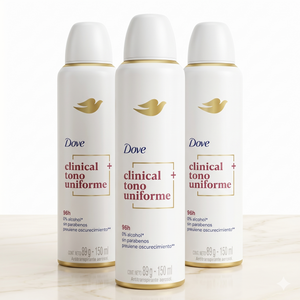 Dove Pack 3 Desodorante Clinical Spray Tono Uniforme (150ml c/u) - Máxima Protección y Recuperación del Tono Natural