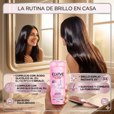 Elvive Pack 3 Shampoo Glycolic Gloss (370ml c/u) - Brillo Espejo y Sellado de Cutículas