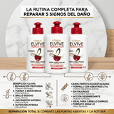 Elvive Pack 3 Crema para Peinar Reparación Total 5 (300ml c/u) - Reparación Integral y Protección Diaria