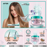 Elvive Pack 3 Mascarilla de Tratamiento Hialurónico Pure (300g c/u) - Hidratación Profunda y Ligereza 72h