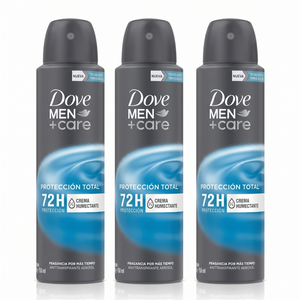 Dove Men+Care Pack 3 Desodorante Spray Protección Total (150ml c/u) - Frescura Imbatible y Cuidado Anti-Irritación