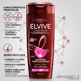 Elvive Pack 3 Shampoo Anticaída Aminexil (370ml c/u) - Anclaje desde la Raíz y Fuerza Extrema