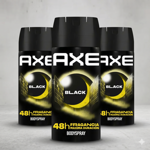 Axe Pack 3 Desodorante Body Spray Black (150ml c/u) - Elegancia Sutil y Protección 48h