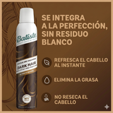 Pack 3 Unidades Shampoo en Seco Batiste Dark Hair (200ml c/u) - Especial para Cabellos Oscuros y Castaños