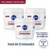 Nivea Pack 3 Crema Corporal Regeneración Intensiva 15% Urea (400ml c/u) - Alivio Profundo y Reparación Extrema