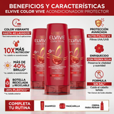 Elvive Pack 3 Acondicionador Color Vive (370ml c/u) - Desenredo Suave y Protección de Color UV