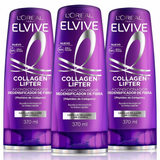 Elvive Pack 3 Acondicionador Colágeno Lifter (370ml c/u) - Redensificación Capilar y Volumen 72h