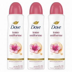 Dove Pack 3 Desodorante Spray Mujer Caléndula (150ml c/u) - Protección 48h y Cuidado Reparador Calmante