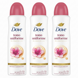 Dove Pack 3 Desodorante Spray Mujer Caléndula (150ml c/u) - Protección 48h y Cuidado Reparador Calmante