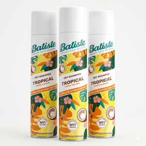 Pack 3 Unidades Shampoo en Seco Batiste Tropical (200ml c/u) - Frescura y Aroma Exótico al Instante