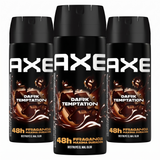 Axe Pack 3 Desodorante Body Spray Dark Temptation (150ml c/u) - Aroma Irresistible y Protección 48h