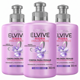 Elvive Pack 3 Crema para Peinar Hidra Hialurónico (300ml c/u) - Hidratación 72h y Control Frizz sin Pesadez