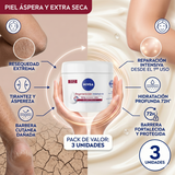 Nivea Pack 3 Crema Corporal Regeneración Intensiva 15% Urea (400ml c/u) - Alivio Profundo y Reparación Extrema