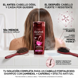 Elvive Pack 3 Shampoo Anticaída Aminexil (370ml c/u) - Anclaje desde la Raíz y Fuerza Extrema