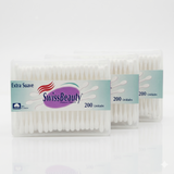 Swiss Beauty Pack 3 Cotonitos de Algodón (400 Unidades c/u) - Limpieza Suave, Multiuso y Máximo Ahorro Familiar