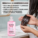 Elvive Pack 3 Crema para Peinar Glycolic Gloss (300ml c/u) - Brillo Espejo y Control Frizz Prolongado