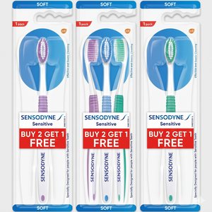 Sensodyne Pack 3 Cepillo Dental Sensibilidad y Encías Suave - Cuidado Clínico y Alivio Total