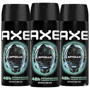 Axe Pack 3 Desodorante Body Spray Apollo (150ml c/u) - Frescura Sofisticada y Protección 48h