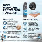 Dove Men+Care Pack 3 Desodorante Spray Protección Total (150ml c/u) - Frescura Imbatible y Cuidado Anti-Irritación