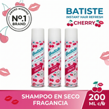 Pack 3 Unidades Shampoo en Seco Batiste Cherry (200ml c/u) - Frescura y Aroma Instantáneo