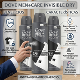 Dove Men+Care Pack 3 Desodorante Spray Invisible Dry (150ml c/u) - Protección Antimanchas y Cuidado Total