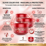 Elvive Pack 3 Mascarilla de Tratamiento Color Vive (300g c/u) - Nutrición Intensiva y Protección de Color UV