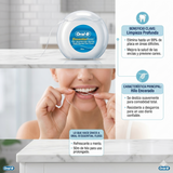 Oral-B Pack 3 Hilo Dental Sin Cera (50 Metros c/u) - Limpieza Profunda y Remoción de Placa