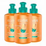 Elvive Pack 3 Crema para Peinar Óleo Extraordinario Rizos (300ml c/u) - Definición Elástica y Control Frizz