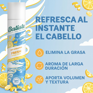 Pack 3 Unidades Shampoo en Seco Batiste Fresh (200ml c/u) - Limpieza y Aroma Refrescante al Instante