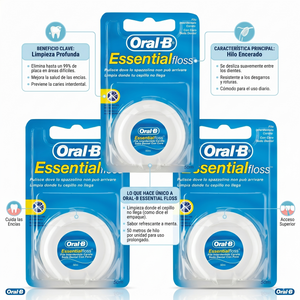 Oral-B Pack 3 Hilo Dental Sin Cera (50 Metros c/u) - Limpieza Profunda y Remoción de Placa
